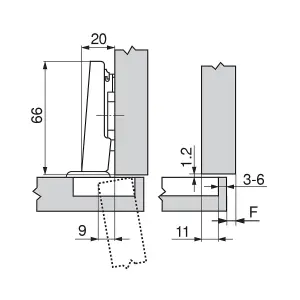 BLUM Hinge Set ( CLIP standard hinge 71M2550 + Mounting Plate 173L8100 ) 2 PCS