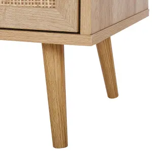 Rattan 3 Drawer Chest Light Wood PONCA