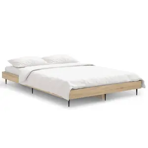 Berkfield Bed Frame Sonoma Oak 120x190 cm 4FT Small Double Engineered Wood