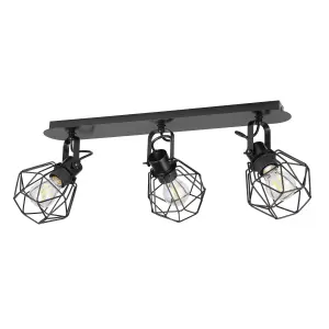 Smertrio Modern Matt Black 3 Light Spotlight