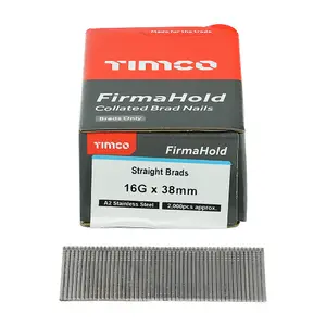 FirmaHold Collated Brad Nails - 16 Gauge - Straight - Stainless Steel BSS1638 - 16g x 38mm