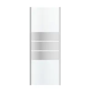 GoodHome Beloya Framed Chrome effect Chrome effect Mirror Striped Fixed Shower panel (H)195cm (W)80cm