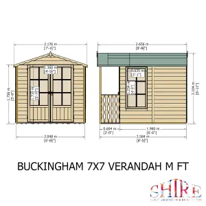 Shire Buckingham Summerhouse with Veranda 12mm T&G Cladding