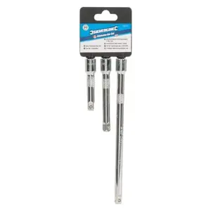 Silverline 598440 Chrome Plated Extension Bar Set, 1/4"