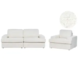 4 Seater Boucle Living Room Set White ALLA