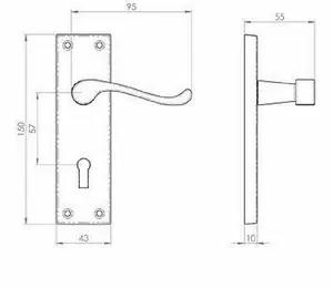 Lever Lock Door Handles Matt Black Finish Modern Victorian Scroll