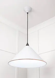 White Gloss Hockley Pendant in Flock