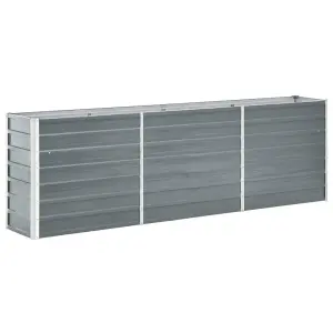 Berkfield Garden Raised Bed Galvanised Steel 240x40x77 cm Grey