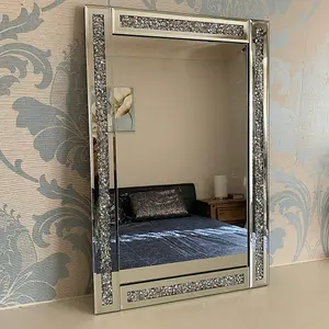 60X40cm Crushed Diamante Crystal Jewel Wall Mirror