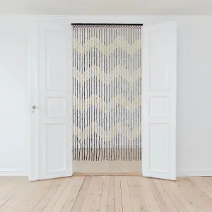 JVL Provence Beaded Door Curtain, 90 x 180 cm, Zig Zag