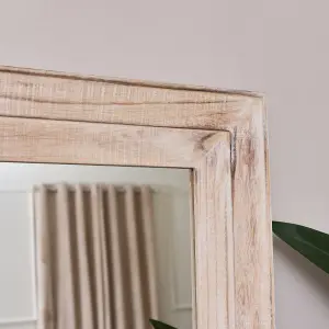 Melody Maison Large Rustic Wooden Wall/Leaner Mirror 158cm x 78cm