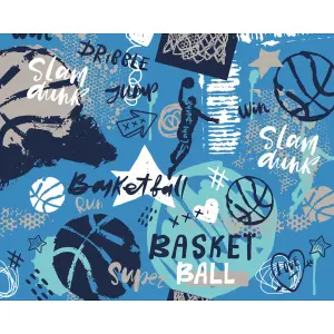 Origin Murals Graffiti Basketball Blue Paste the Wall Mural 300cm wide x 240m high