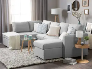 U-Shaped Sofa KARRABO Light Grey