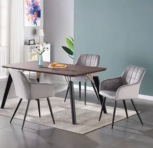 Camden Cosmo LUX Dining Set, a Table and Chairs Set of 4, Walnut/Light Grey