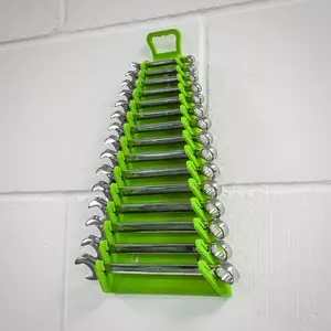 Sealey Reverse Spanner Rack Capacity 15 Spanners Hi-Vis Green WR09HV