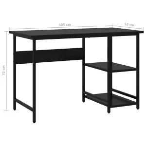 Berkfield Computer Desk Black 105x55x72 cm MDF and Metal