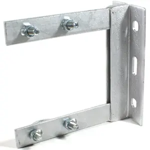 6" x 6" TV Aerial Wall Mounting Bracket & V Bolts Galvanized Pole Mast Install