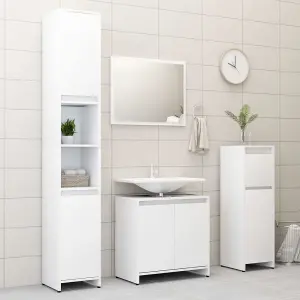 Berkfield Bathroom Cabinet White 30x30x95 cm Engineered Wood