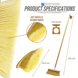 Bamboo Indoor Broom Stylish Modern Soft Sweeping Brush