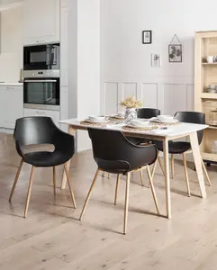 Beliani Minimalist Set of 4 Chairs MILLERS Black