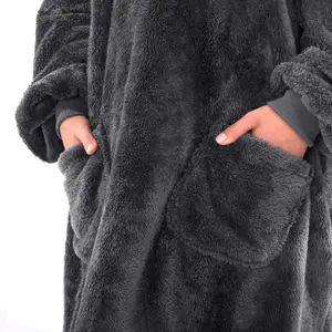 Snug Rug Hoodie Slate Grey Wearable Blanket Oversized Hooded Blankets for Adults Hooded