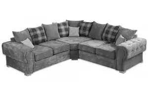 Verona 2C2 Corner Sofa Chenille Fabric Grey