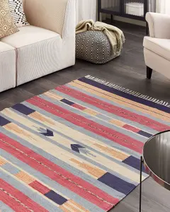 Cotton Kilim Area Rug 140 x 200 cm Multicolour GANDZAK