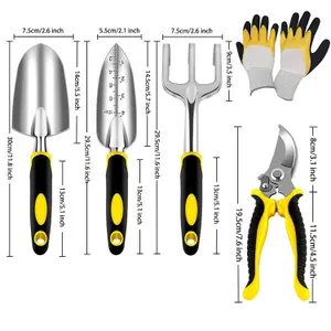 5 Piece Gardening Tools Set Aluminium Garden Kit Trowel Secateurs Fork Weeder