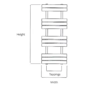 1200mm (H) x 500mm (W) - Anthracite Matt) - Vertical Bathroom Towel Radiator (Lincoln) - (1.2m x 0.5m)