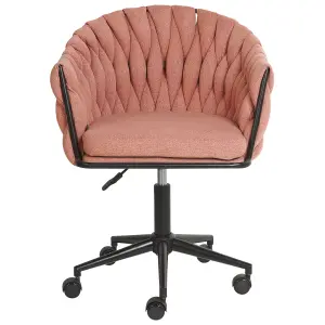 Beliani Glam Office Chair Pink MILAN