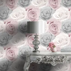 World of Wallpaper Melany Rose Wallpaper Blush Pink (AF0013-BUR)