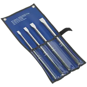 Premium 4 Piece 350mm Extra-Long Chisel Set - Durable Chromoly Steel Tools