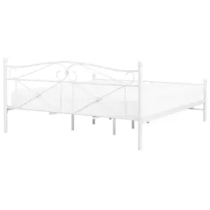 Metal EU Super King Size Bed White RODEZ