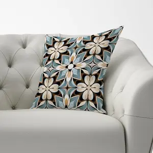 Beige And Brown Abstract Pattern Cushions 33cm x 48cm