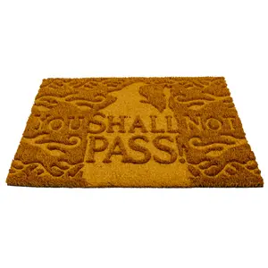 The Lord Of The Rings You Shall Not P Embossed Door Mat Brown (40cm x 60cm)