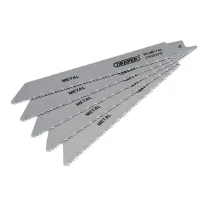 Draper  Bi-metal Reciprocating Saw Blades for Metal, 150mm, 10tpi (Pack of 5) 43460