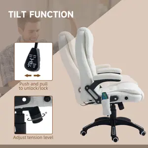 Vinsetto Office Chair w/ Heating Massage Points Relaxing Reclining White