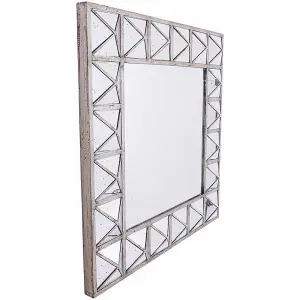 Augustus Detailed Triangulated Wall Mirror - Glass/Wood - L10 x W110 x H110 cm - Bronze