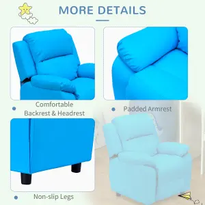 HOMCOM Kids Recliner Armchair Game Chair Sofa Children Seat In PU Leather