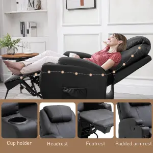 HOMCOM 8-Point Massage Recliner Chair Sofa Rocking Swivel W/ Remote Control