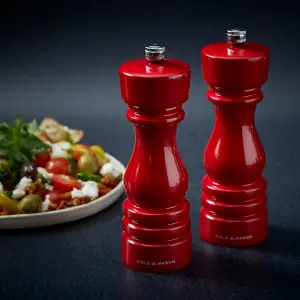 Cole & Mason London Red Gloss Salt & Pepper Mill Set 180mm