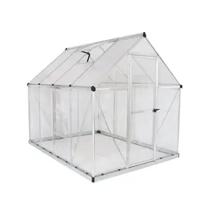 Hybrid 6 Ft W x 8 Ft D Hobby Greenhouse Silver