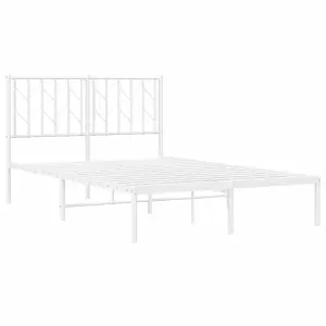 Berkfield Metal Bed Frame without Mattress with Headboard White 120x200cm