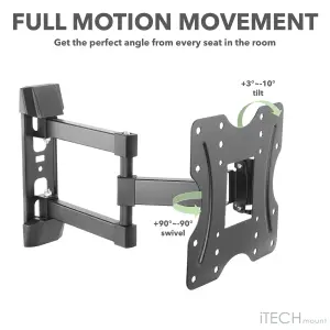 iTech Mount 26" to 43" Full Motion Double Arm TV Wall Mount Bracket