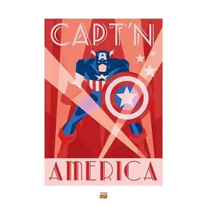 Captain America Logo Print Red/Blue (80cm x 60cm)