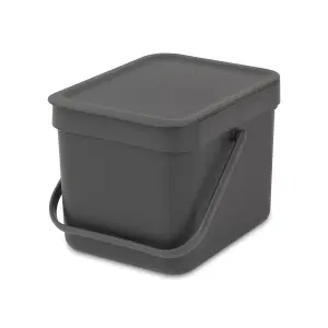 Brabantia Sort & go Grey Plastic Bin - 6L