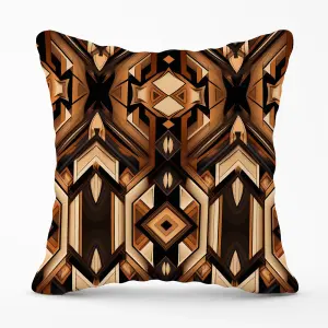 Black And Brown Intricate Pattern Cushions 60cm x 60cm