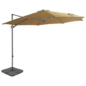 Berkfield Outdoor Umbrella with Portable Base Taupe