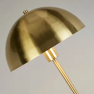 Lighting Collection Limon Satin Brass & White Floor Lamp