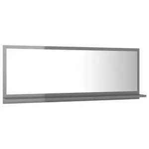 Dorlene Framed Wall Mounted Bathroom Mirror High Gloss Grey / 80 cm